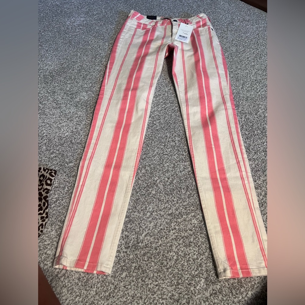 Scotch & Soda La Bohemienne Organic Cotton Stretch Jeans 26 Striped Pink…